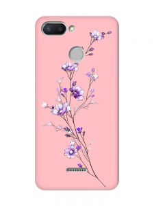 Матовий рожевий чохол на Xiaomi Redmi 6 :: Гілочка квітів (принт 278)