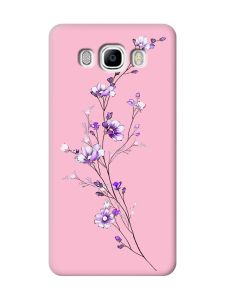 Матовий рожевий чохол на Samsung Galaxy J7(2016) J710 :: Гілочка квітів (принт 278)