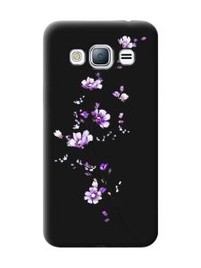 Матовий чорний чохол на Samsung Galaxy J3 / J310 :: Гілочка квітів (принт 278)