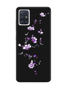Матовий чорний чохол на Samsung Galaxy A51 :: Гілочка квітів (принт 278)