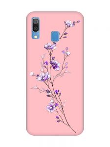 Матовий рожевий чохол на Samsung Galaxy A30 (2019) / A20 (2019) :: Гілочка квітів (принт 278)