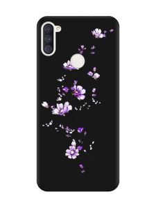 Матовий чорний чохол на Samsung Galaxy A11 :: Гілочка квітів (принт 278)