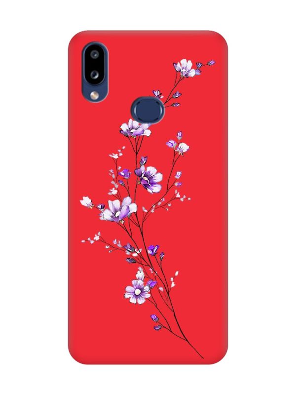 Матовий червоний чохол на Samsung Galaxy A10ѕ A107 :: Гілочка квітів (принт 278)