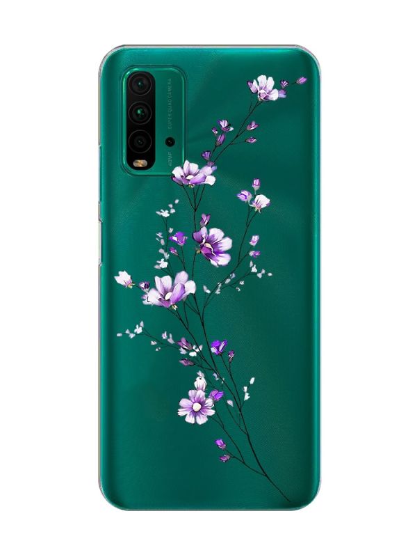 Прозорий чохол на Xiaomi Redmi 9T  :: Гілочка квітів (принт 278)