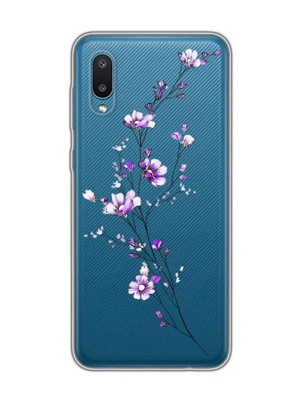 Прозорий чохол на Samsung Galaxy A02/A022 (2021) :: Гілочка квітів (принт 278)