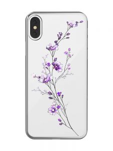 Прозорий чохол на iPhone X / XS :: Гілочка квітів (принт 278)