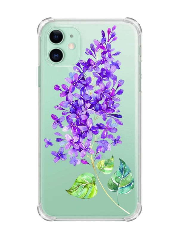 Чохол з потовщеними кутами на Apple iPhone 11 (6.1) :: Гілочка бузку (принт 280)