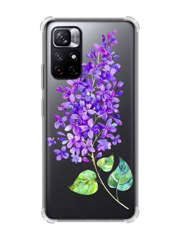 Чохол з потовщеними кутами на Xiaomi Redmi Note 11 5G :: Гілочка бузку (принт 280)