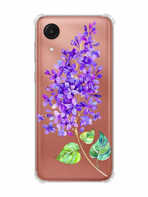 Чохол з потовщеними кутами на Samsung Galaxy A03 Core/A032 :: Гілочка бузку (принт 280)