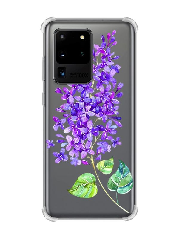 Чохол з потовщеними кутами на Samsung Galaxy S20 Ultra :: Гілочка бузку (принт 280)