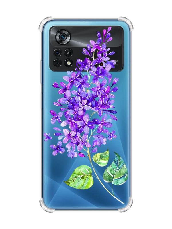 Чохол з потовщеними кутами на Xiaomi Poco X4 Pro 5G :: Гілочка бузку (принт 280)