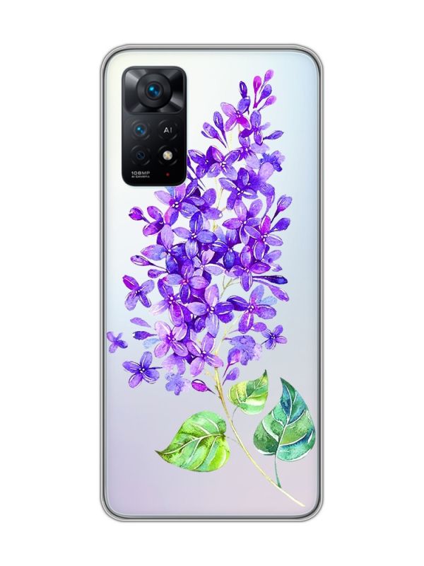 Прозорий чохол на Xiaomi Redmi Note 11 Pro :: Гілочка бузку (принт 280)
