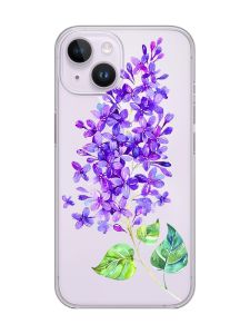 Прозорий чохол із захистом камери на iPhone 14 :: Гілочка бузку (принт 280)