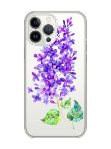 Прозорий чохол із захистом камери на iPhone 14 Pro Max :: Гілочка бузку (принт 280)