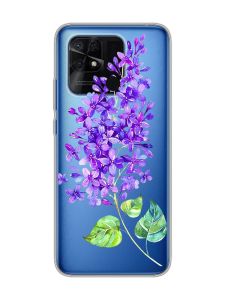 Прозорий чохол на Xiaomi Redmi 10C :: Гілочка бузку (принт 280)