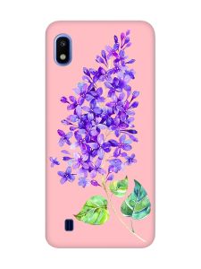 Матовий рожевий чохол на Samsung Galaxy A10 (2019) A105 :: Гілочка бузку (принт 280)