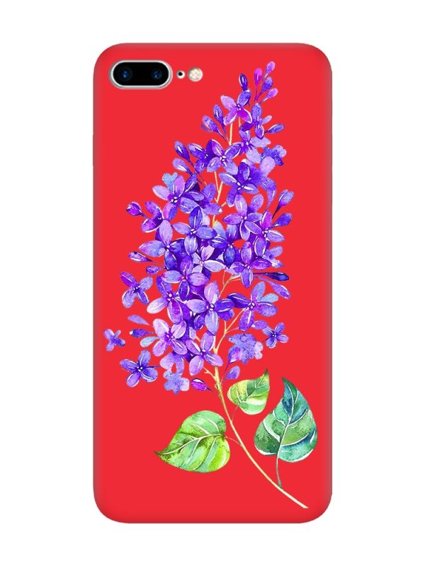 Матовий червоний чохол на iPhone 7 Plus/8 Plus :: Гілочка бузку (принт 280)