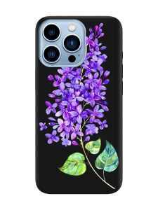 Матовий чорний чохол на Apple iPhone 13 Pro Max :: Гілочка бузку (принт 280)