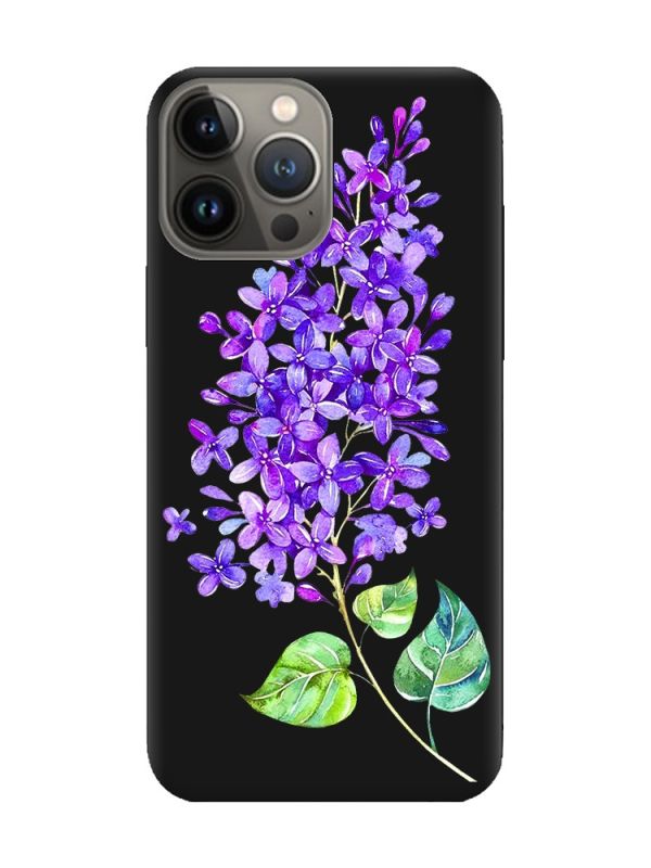 Матовий чорний чохол на Apple iPhone 13 Pro :: Гілочка бузку (принт 280)
