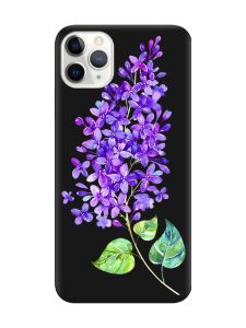 Матовий чорний чохол на iPhone 11 Pro Max (6.5) :: Гілочка бузку (принт 280)