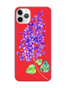 Матовий червоний чохол на iPhone 11 Pro Max (6.5) :: Гілочка бузку (принт 280)