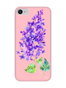 Матовий рожевий чохол на iPhone 7 / 8 :: Гілочка бузку (принт 280)