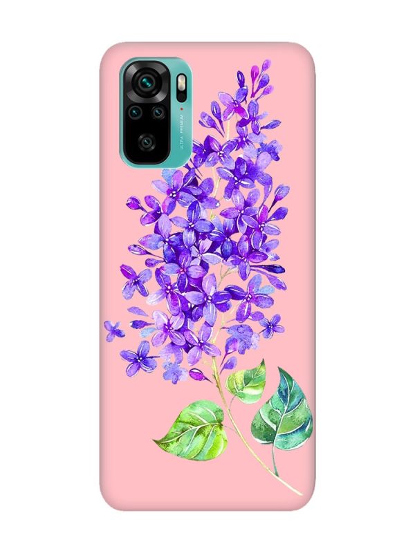 Матовий рожевий чохол на Xiaomi Redmi Note 10 / Note 10s :: Гілочка бузку (принт 280)