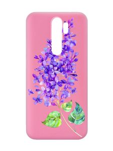 Матовий рожевий чохол на Xiaomi Redmi Note 8 Pro :: Гілочка бузку (принт 280)