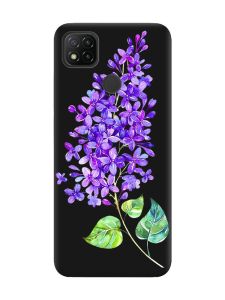 Матовий чорний чохол на Xiaomi Redmi 9C/10A :: Гілочка бузку (принт 280)