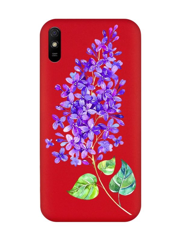 Матовий червоний чохол на Xiaomi Redmi 9A :: Гілочка бузку (принт 280)