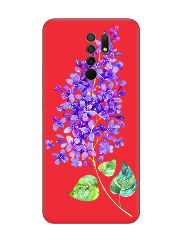 Матовий червоний чохол на Xiaomi Redmi 9 :: Гілочка бузку (принт 280)