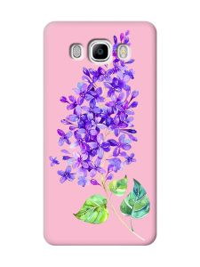 Матовий рожевий чохол на Samsung Galaxy J7(2016) J710 :: Гілочка бузку (принт 280)