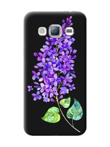 Матовий чорний чохол на Samsung Galaxy J3 / J310 :: Гілочка бузку (принт 280)