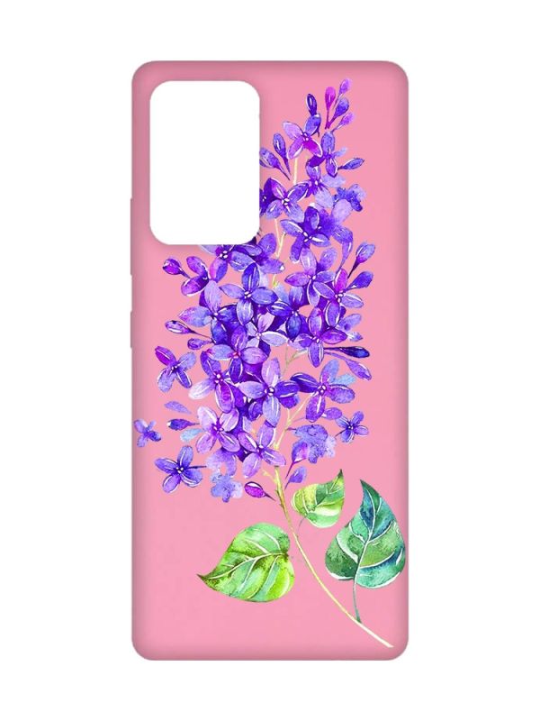 Матовий рожевий чохол на Samsung Galaxy A52 :: Гілочка бузку (принт 280)