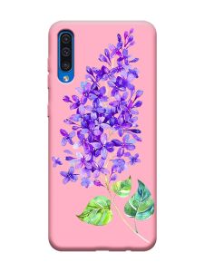 Матовий рожевий чохол на Samsung Galaxy A50 (2019) A505 :: Гілочка бузку (принт 280)