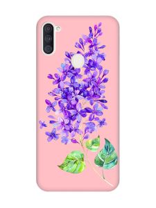 Матовий рожевий чохол на Samsung Galaxy A11 :: Гілочка бузку (принт 280)