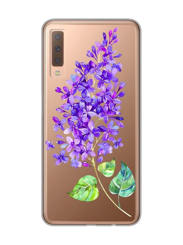 Прозорий чохол на Samsung Galaxy A7(2018) A750 :: Гілочка бузку (принт 280)