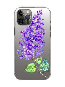 Прозорий чохол на iPhone 12 Pro Max :: Гілочка бузку (принт 280)