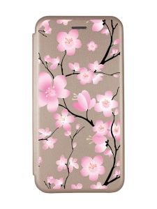 Чохол-книжка з малюнком для Samsung Galaxy A31 Золотистий :: Квітуча сакура (принт 282)