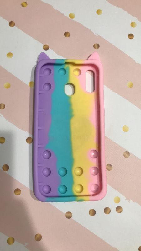 Силіконовий чохол Поп іт Антистрес Поп-Іт Pop для Samsung Galaxy А30 / А20 Попит Котик з сердечком троянд.-фіоле.