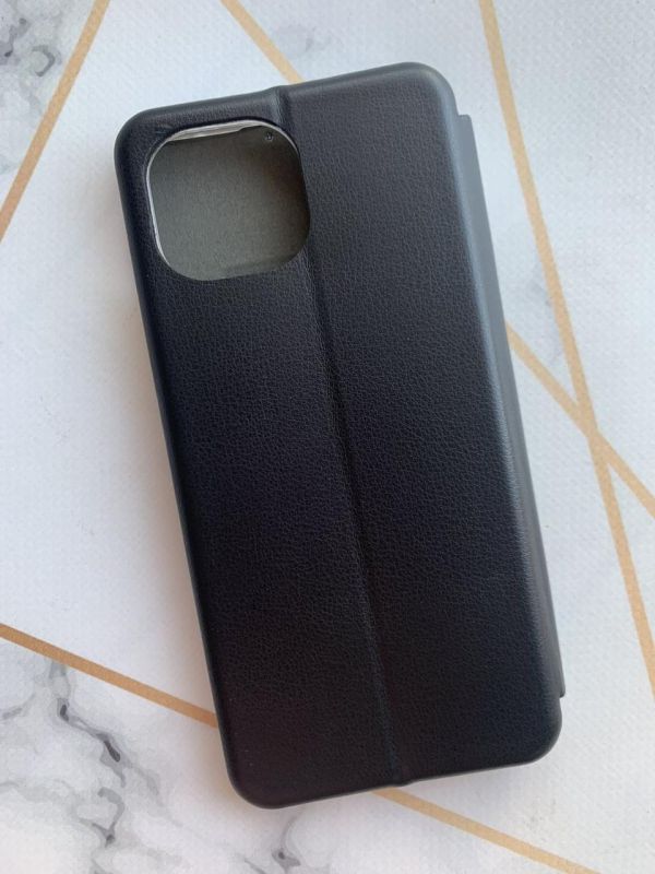 Чохол-книжка з малюнком для Xiaomi Mi 11 Lite Чорний :: Котик і сакура (принт 283)