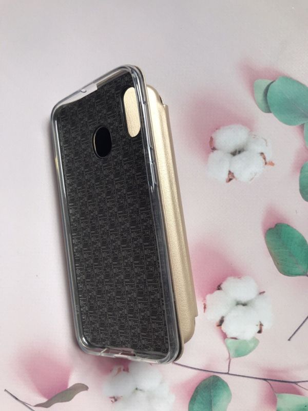 Чохол-книжка з малюнком для Samsung Galaxy А30 (2019) А305/ A20 Золотий :: Квітуча сакура (принт 285)
