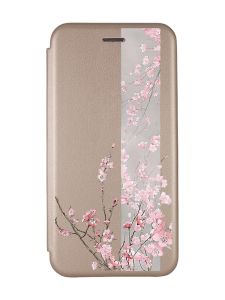 Чохол-книжка з малюнком для Samsung Galaxy A52 Золотий :: Сакура у цвіті (принт 286)