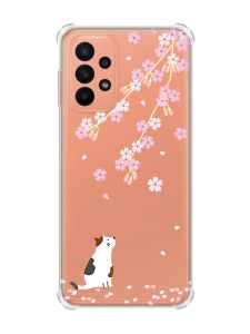 Чохол з потовщеними кутами на Samsung Galaxy A23 :: Котик і сакура (принт 283)