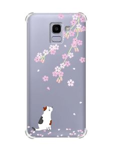 Чохол із потовщеними кутами на Samsung Galaxy J6 (2018) J600F :: Котик і сакура (принт 283)