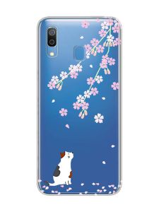Прозорий чохол для Samsung Galaxy A30 (2019)/A20 (2019) :: Котик і сакура (принт 283)