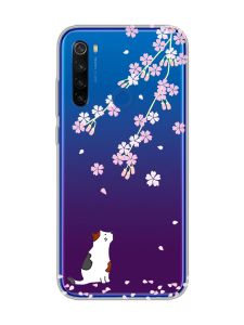 Прозорий чохол на Xiaomi Redmi Note 8T :: Котик і сакура (принт 283)