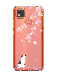 Прозорий чохол для Xiaomi Redmi 9C/10A :: Котик і сакура (принт 283)