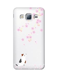 Прозорий чохол на Samsung Galaxy J3 2016 (J310) :: Котик і сакура (принт 283)