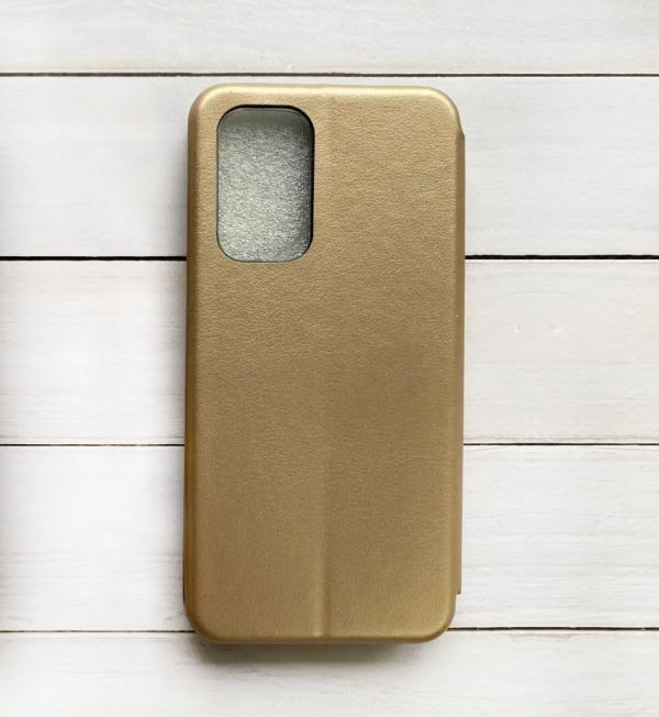Чохол-книжка з малюнком для Samsung Galaxy A53 4G Золотий :: Рожеві квіти (принт 287)